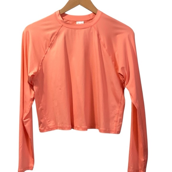 Kona Sol Cropped Long Sleeve Rash Guard Coral Peach Color Size Large - Picture 1 of 9